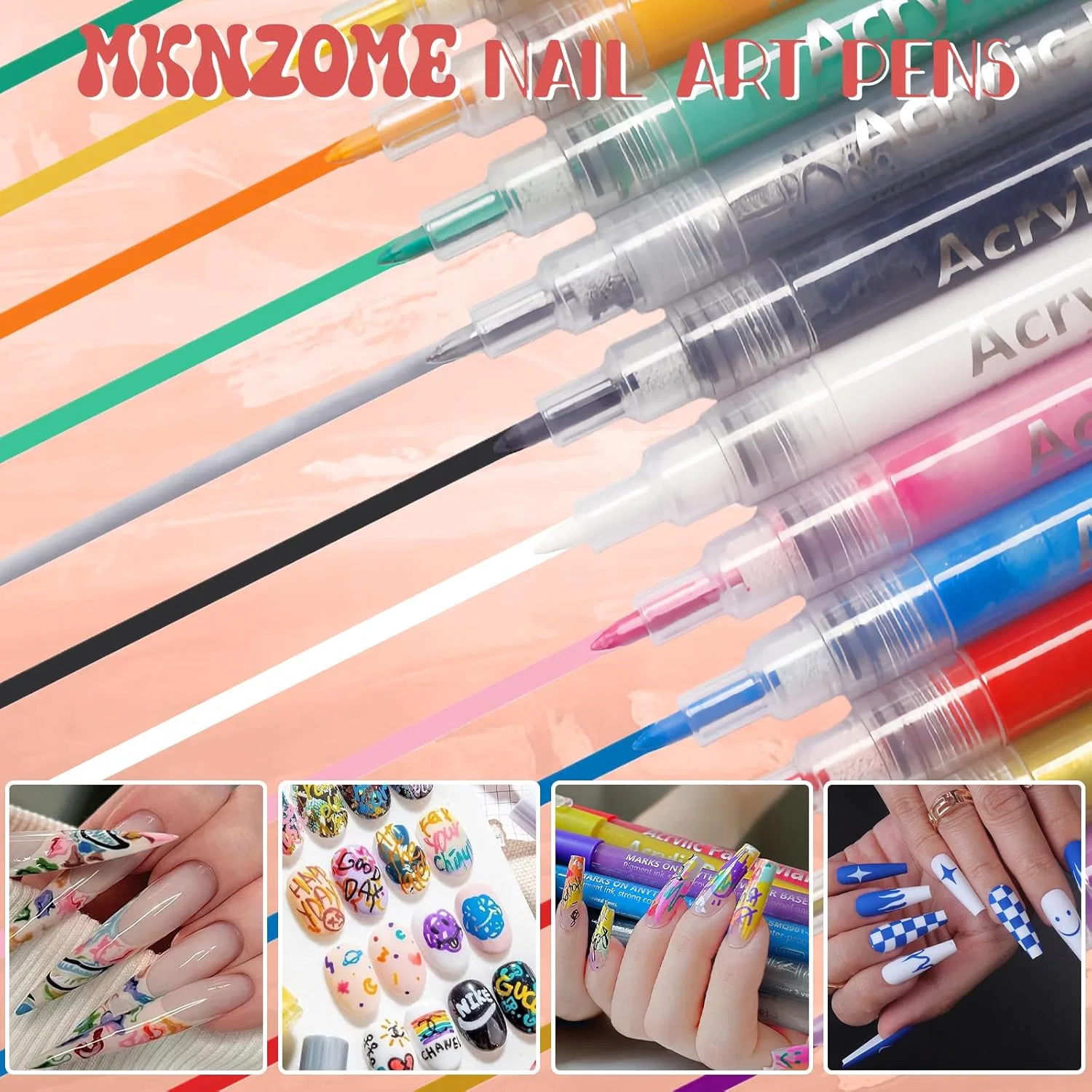 Набор из 24 ручек-маркеров для нейл-арта 0.7 мм Mknzome, 24 Colours - 0.7 Mm - 026 — фото 3