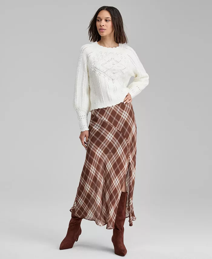 

Женская юбка-колокол в клетку And Now This, коричневый