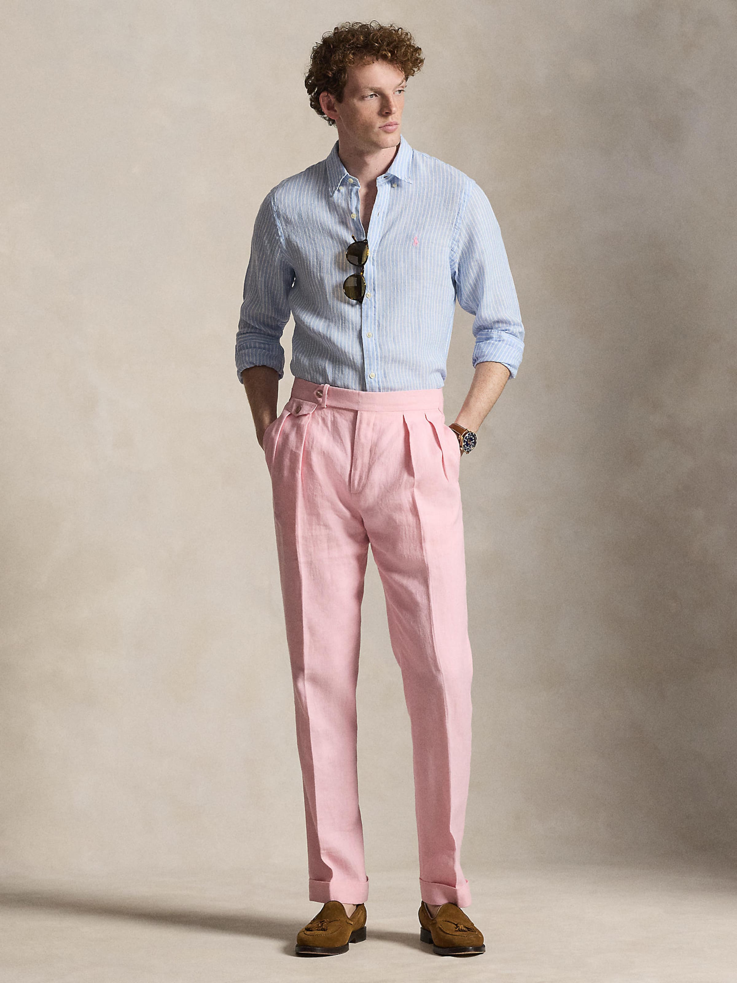 Polo Ralph Lauren Рубашка на пуговицах светлого голубого цвета Regular fit — фото 4