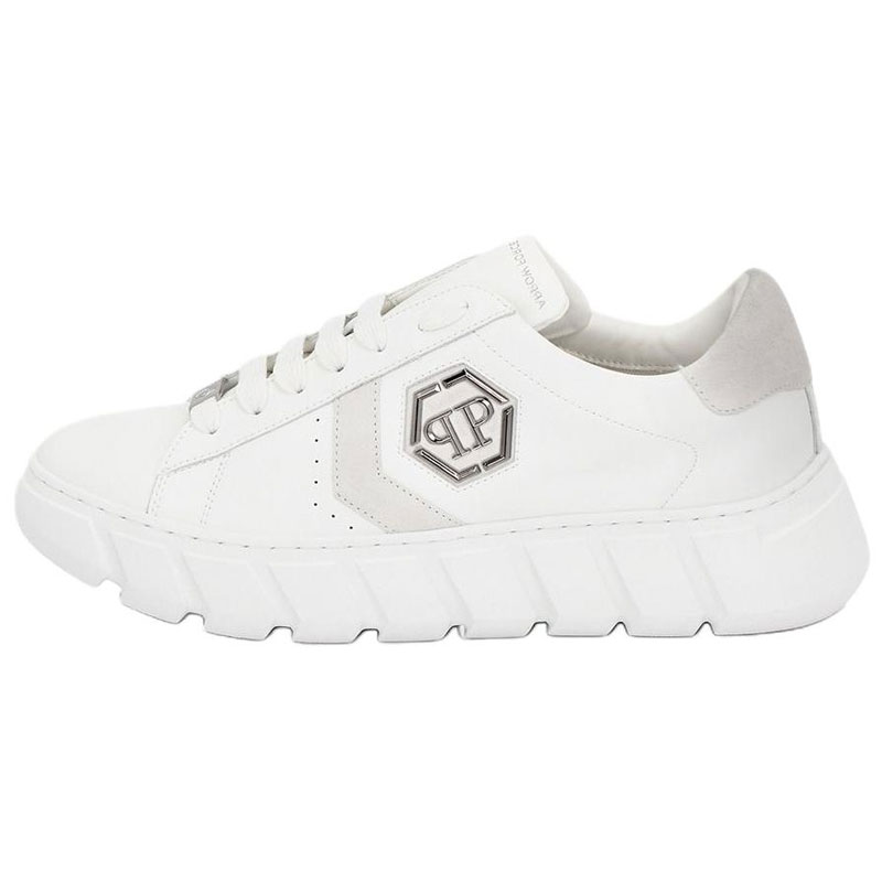 

PHILIPP PLEIN Кроссовки Casual низкие на платформе из коровьей кожи Unisex White