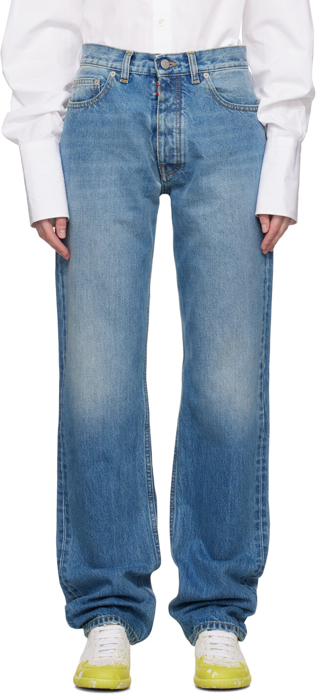 

Синие прямые джинсы Maison Margiela