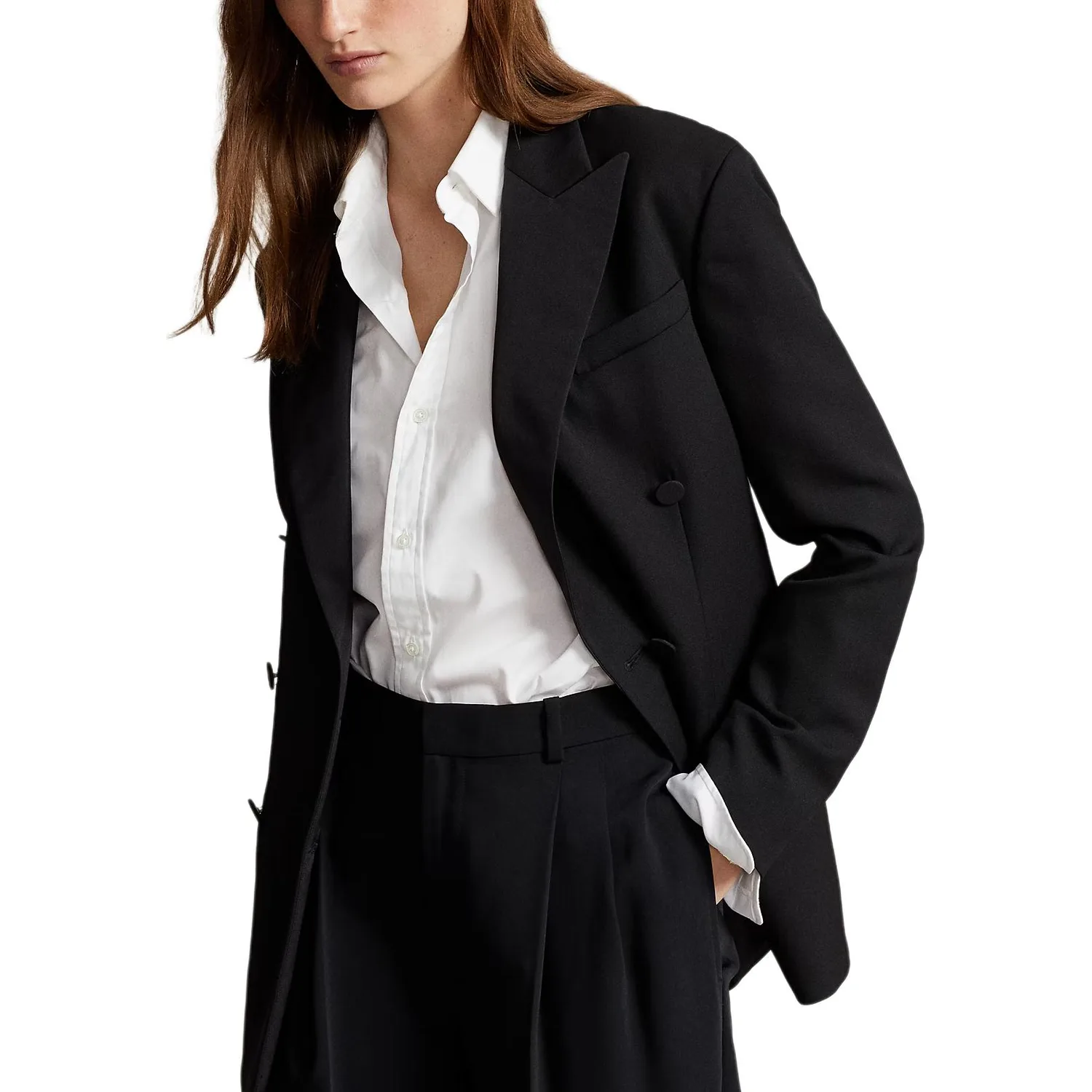 Пиджак женский деловой FW25 Polo Ralph Lauren, черный — фото 4