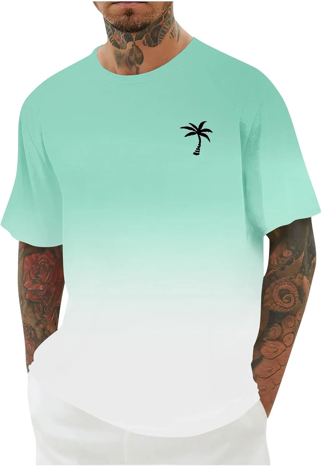 

Мужская футболка oversized с принтом пальмы