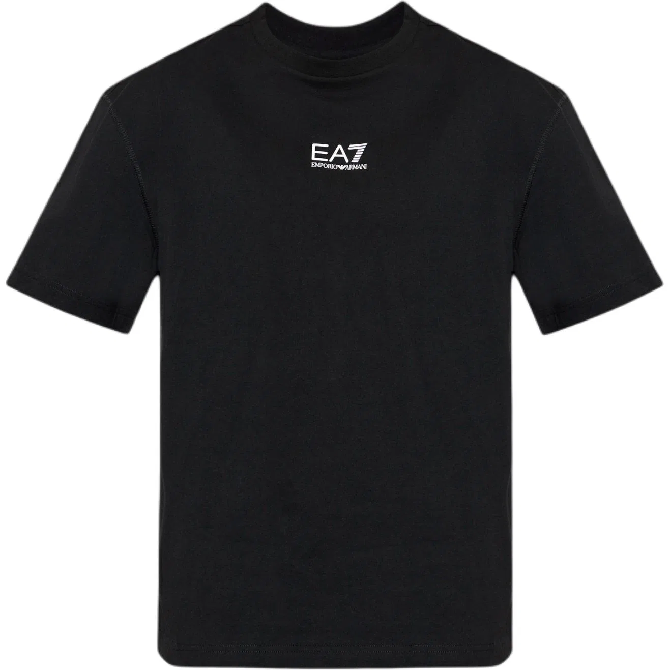 Футболка с принтом Emporio Armani Logo-Printed Crewneck T-Shirt черная