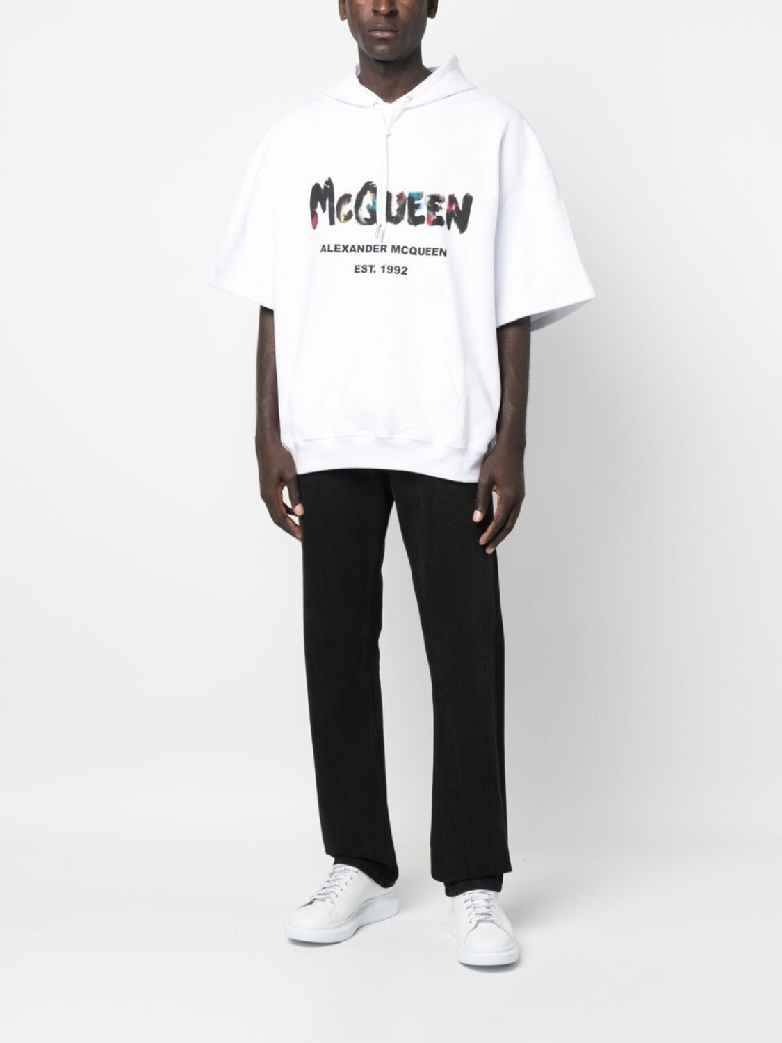 Худи с короткими рукавами и логотипом Alexander McQueen, белый — фото 2