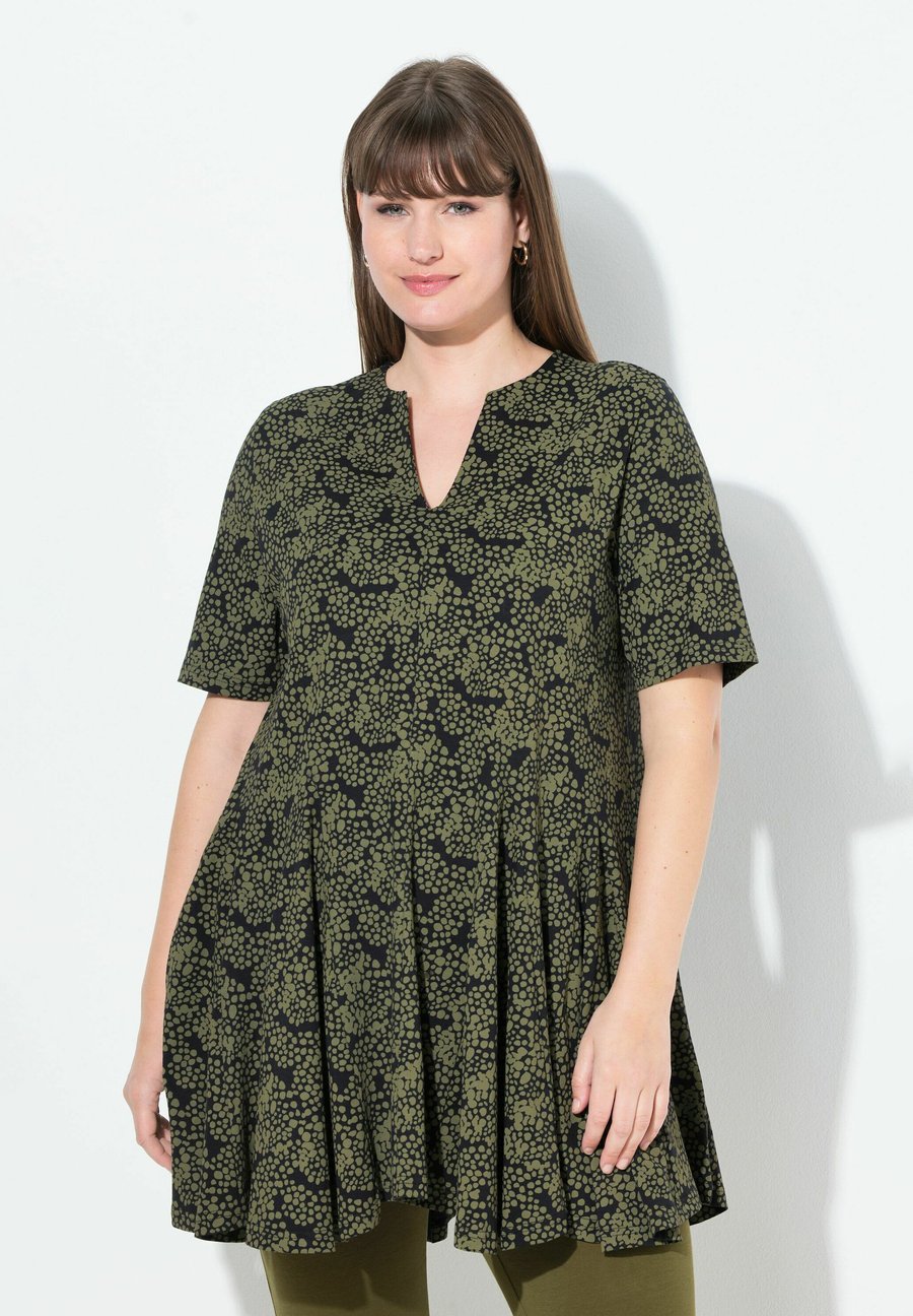 

Футболка Ulla Popken Print T-shirt, Olive, Хаки, Футболка Ulla Popken Print T-shirt, Olive