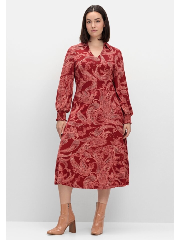

Длинное платье sheego by Joe Browns Jersey, цвет weinrot gemustert