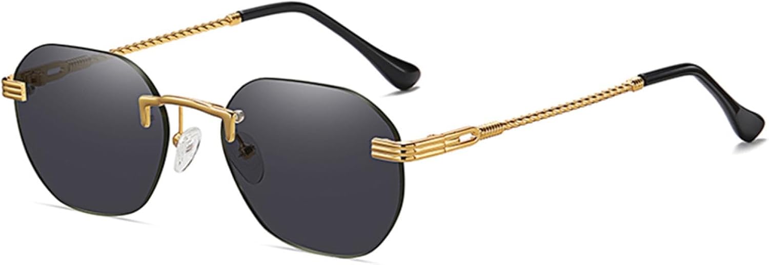 

Женские солнцезащитные очки без оправы с золотистым металлическим покрытием, безрамочные, с градиентными линзами, мужские модные солнцезащитные очки синего цвета с защитой от УФ-излучения UV400 SZVVBKK, 1