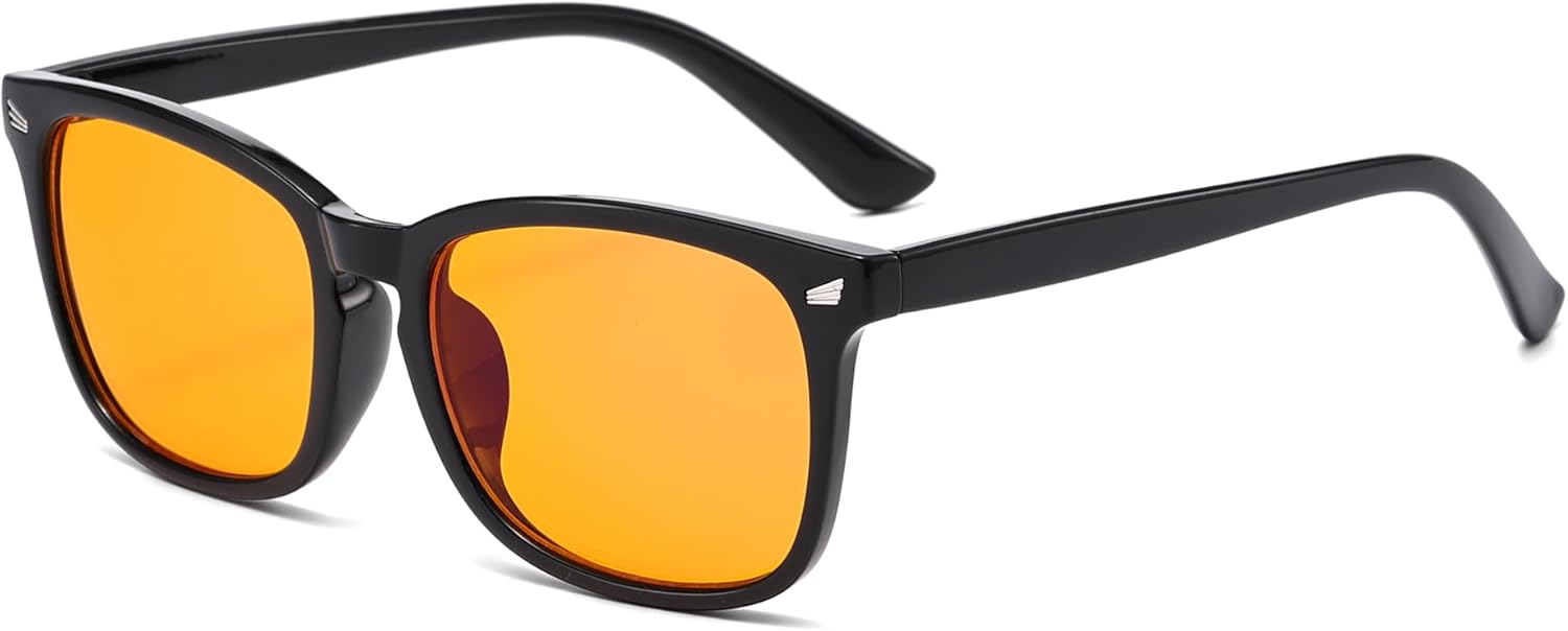 

Очки для вождения в ночное время Long Keeper в стиле ретро с оранжевыми линзами, солнцезащитные очки для женщин и мужчин, квадратные очки ночного видения для езды на велосипеде и рыбалки, Black