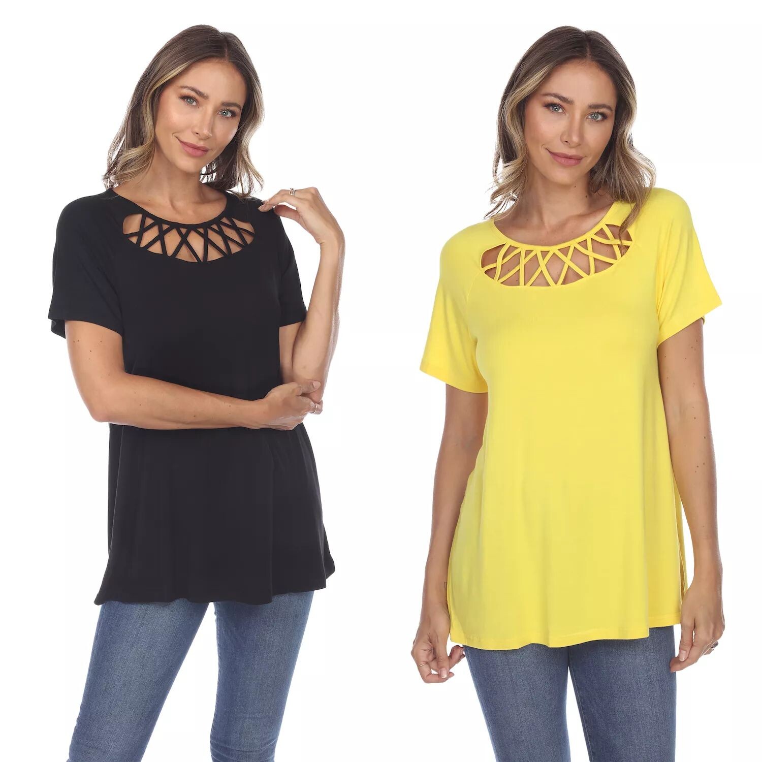 

Комплект из 2 топов с короткими рукавами с перекрещенными крестиками Essential WM Fashion