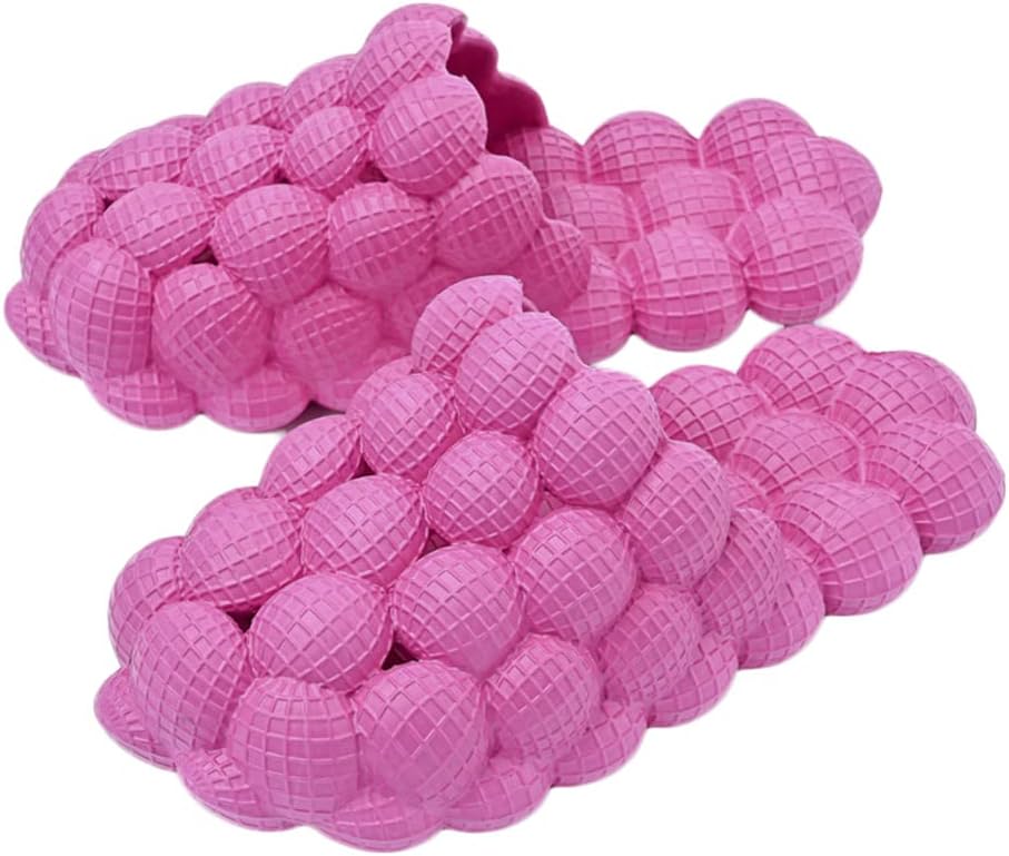 

Домашние тапочки Rojeam для женщин и мужчин, шлепанцы для душа EVA с массажными пузырьками, ванной, розовый