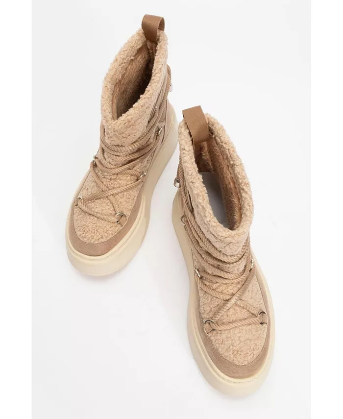 Ботинки Dila с меховой подкладкой (женские) Prologue Shoes, загар/бежевый — фото 3