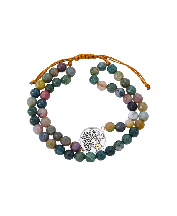 

Браслет из яшмы с бисером и серебряным покрытием в виде генеалогического древа Unwritten, two-tone