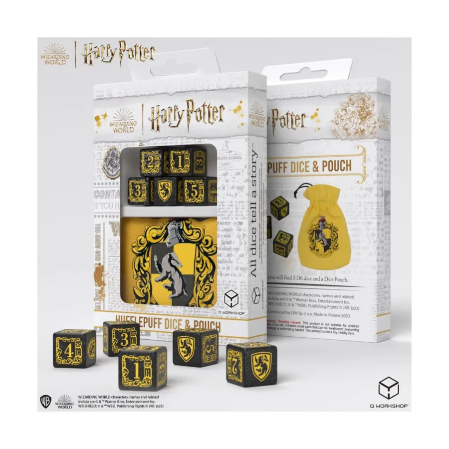 

Набор Poly — игральные кости Хаффлпаффа и мешочек (5), Harry Potter Dice