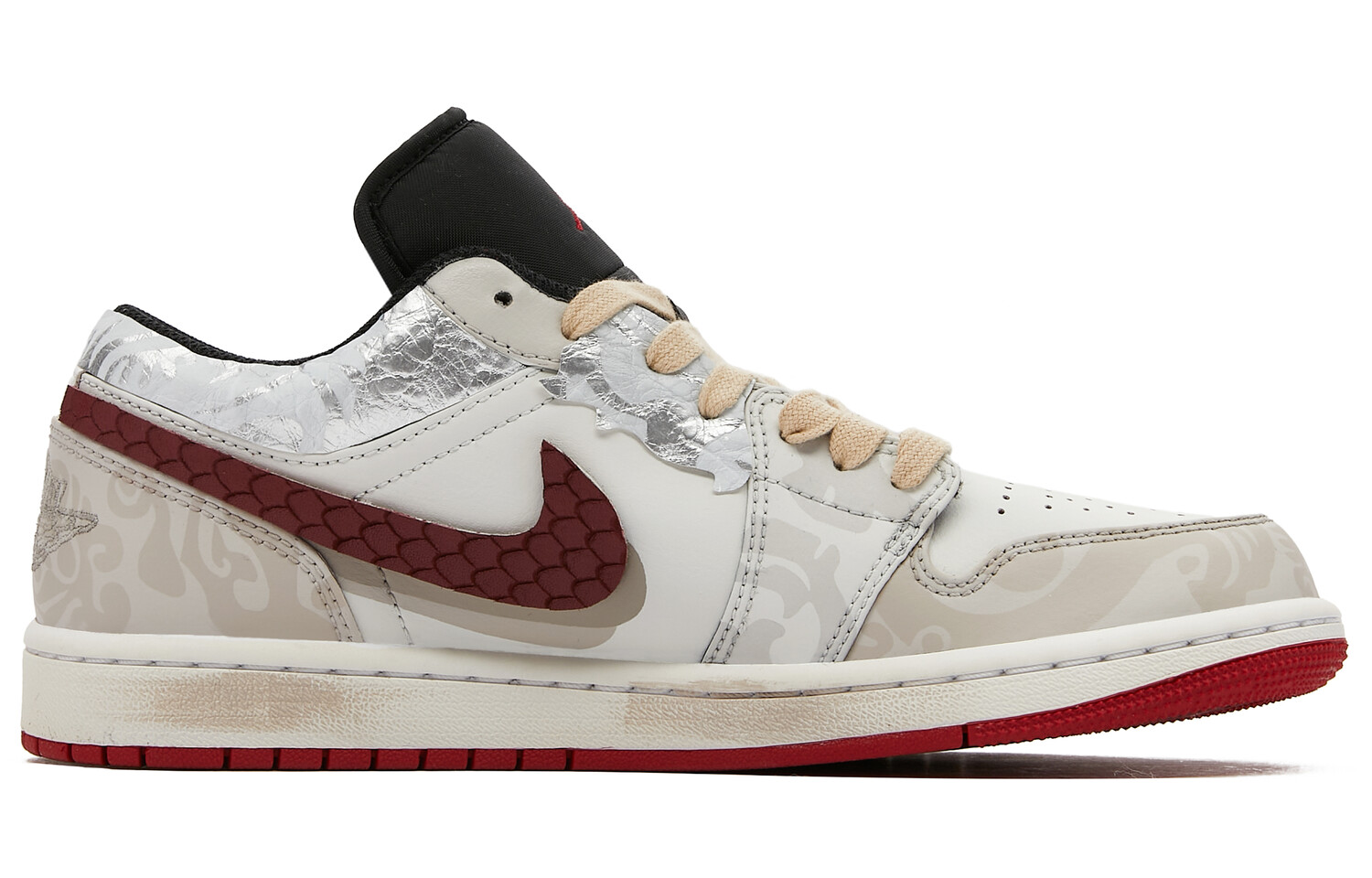 

Кроссовки Jordan Air Jordan 1 Vintage, бежевый/темно-красный/черный