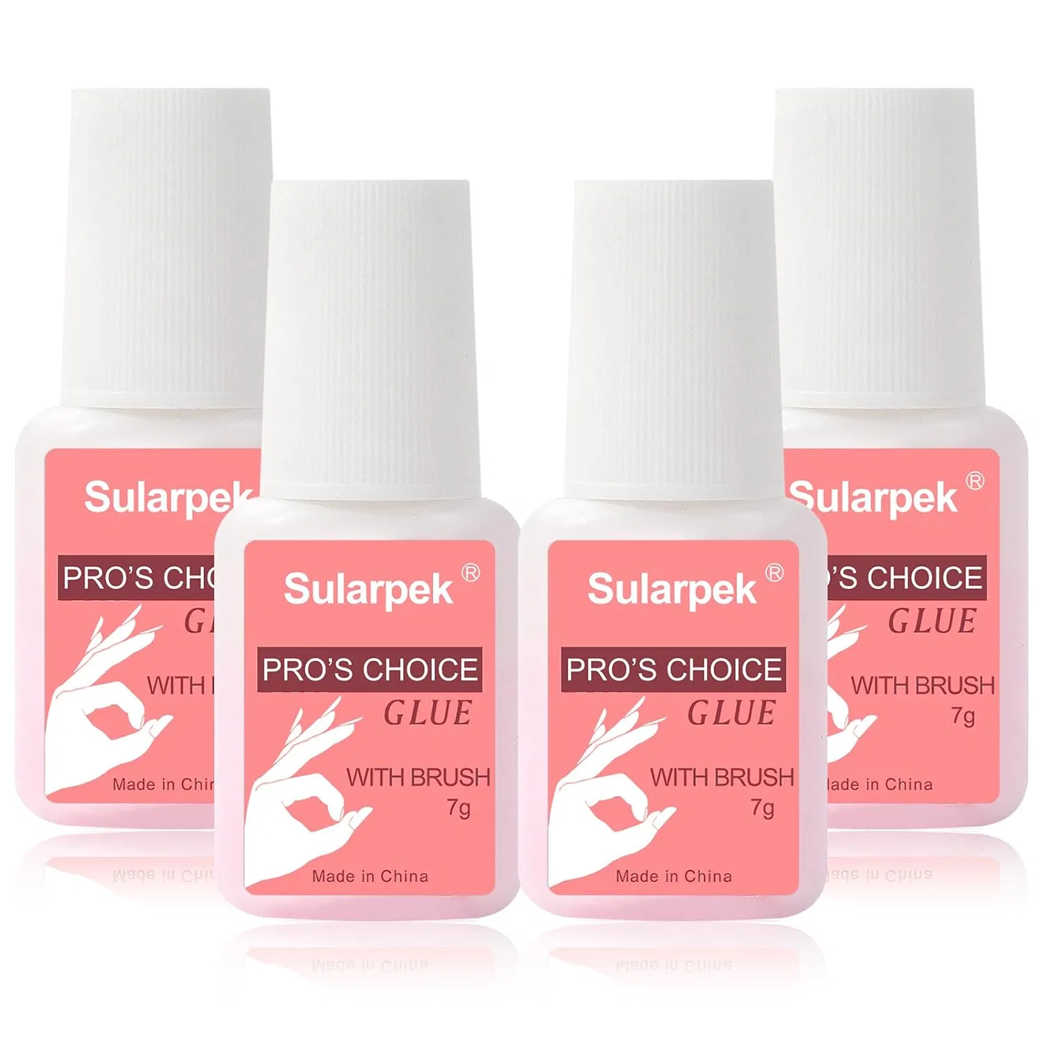 Клей для ногтей Sularpek, 4 штуки, с кисточкой Sularpek