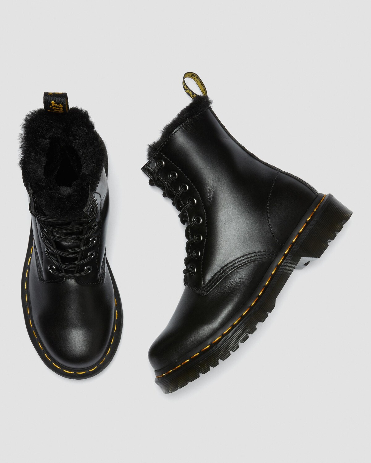 Ботинки на шнуровке Dr. Martens 1460 Serena на подкладке из искусственного меха, черный (размер RU 43) — фото 3