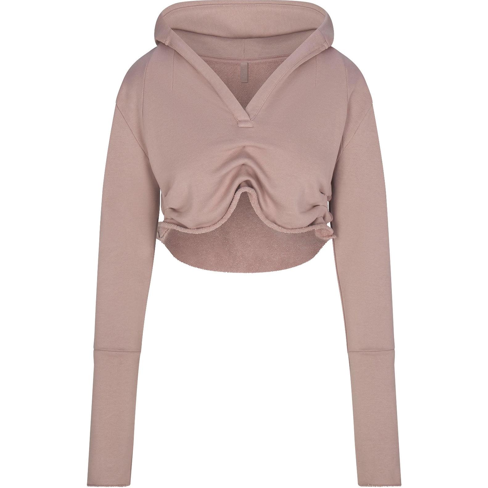 

Skims SS25 FRENCH TERRY SHOULDER PAD CROPPED HOODIE Толстовка женская FAWN/Deer