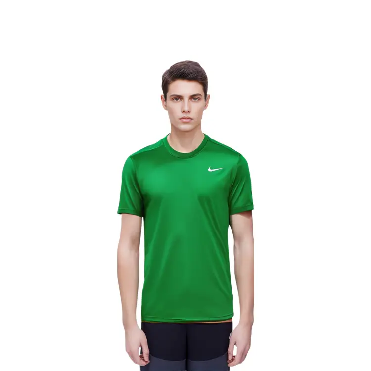 Футболка Dri-Fit мужская, цвет яблочно-зеленый/холодный серый Nike, серый — фото 2