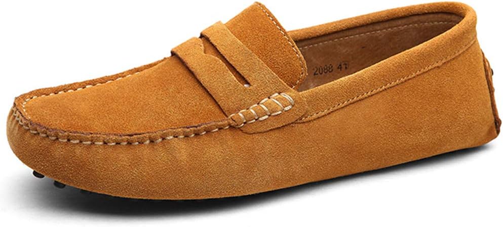 

Мужские замшевые кожаные лоферы ANUFER, удобные мокасины, Tan