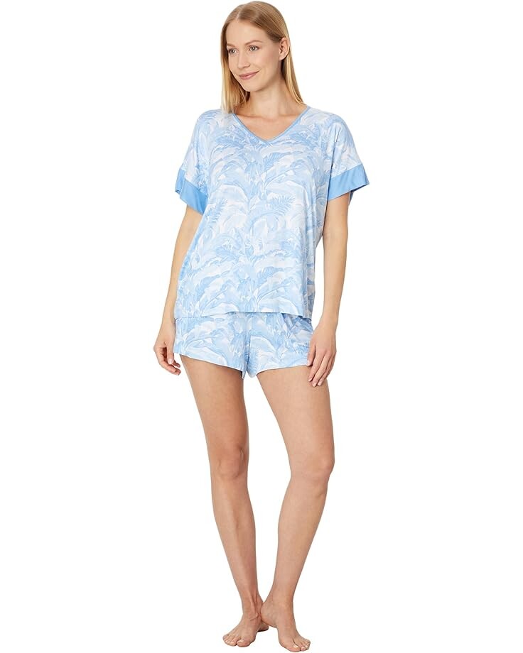 

Пижама Tommy Bahama Short Sleeve Short, цвет Blue White Palm