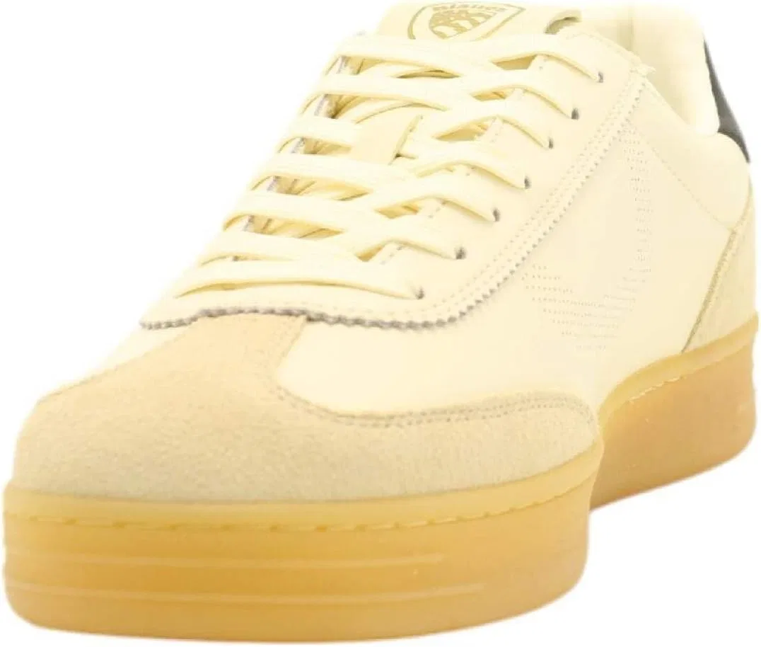 Мужские кожаные кроссовки Blauer S5grant03 на шнуровке, Beige-Black — фото 2
