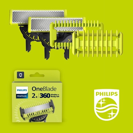 Оригинальный комплект сменных лезвий OneBlade 360 для лица и тела Philips — фото 2