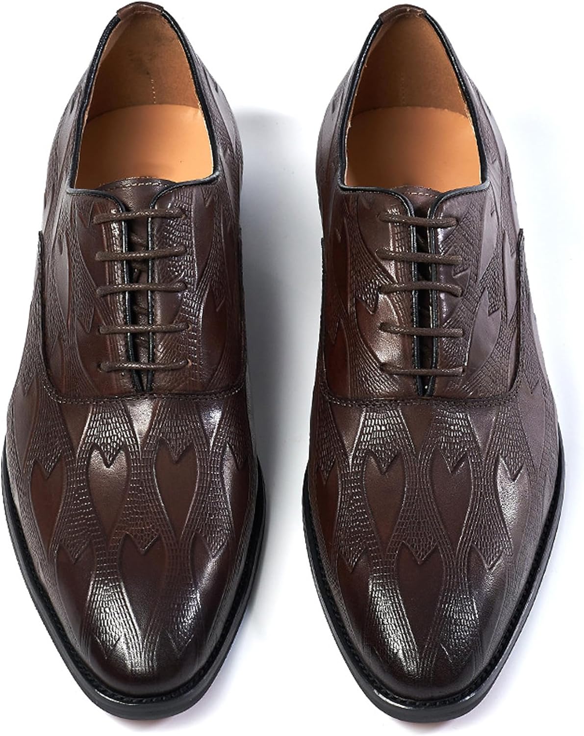 

Мужские оксфорды, туфли дерби, из натуральной кожи, с крыловидным носком, современные туфли под костюм, модные туфли для выпускного, свадьбы и делового стиля, удобные смокинговые туфли для мужчин Santimon, Coffee