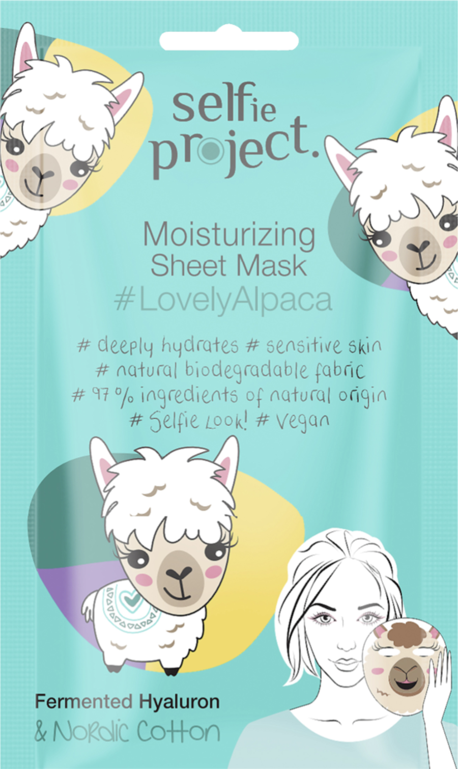 

Маска для лица Selfie Project Feuchtigkeitsspendende Tuchmaske #LovelyAlpaca