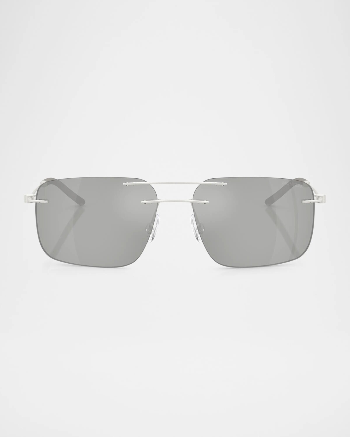 

ME4003 Прямоугольные солнцезащитные очки Moncler, цвет Matte Silver
