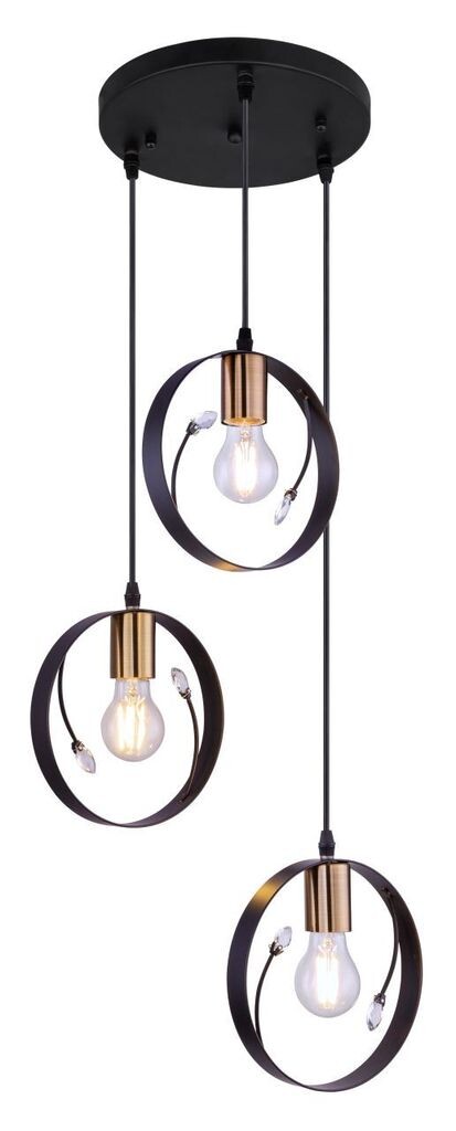 

Подвесной светильник Globo Lighting, черный металл, черный металл, прозрачные пластиковые кристаллы, черный ПВХ-кабель, высота может быть уменьшена, ø: 390 мм, В: 1500 мм, без 3x E27 60 Вт 230 В., бежевый