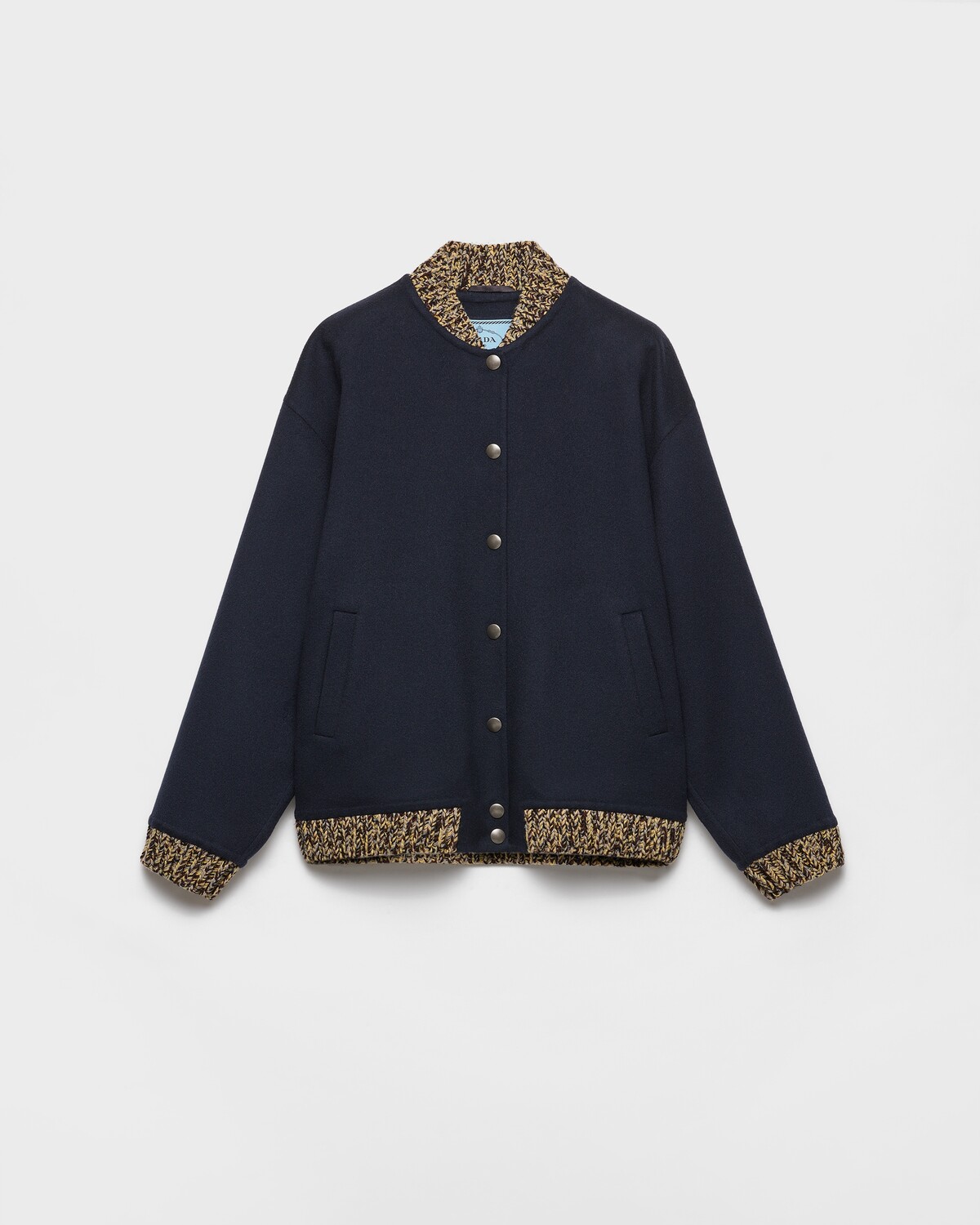 

Бомбер из двойного кашемира и шерсти Prada, синий