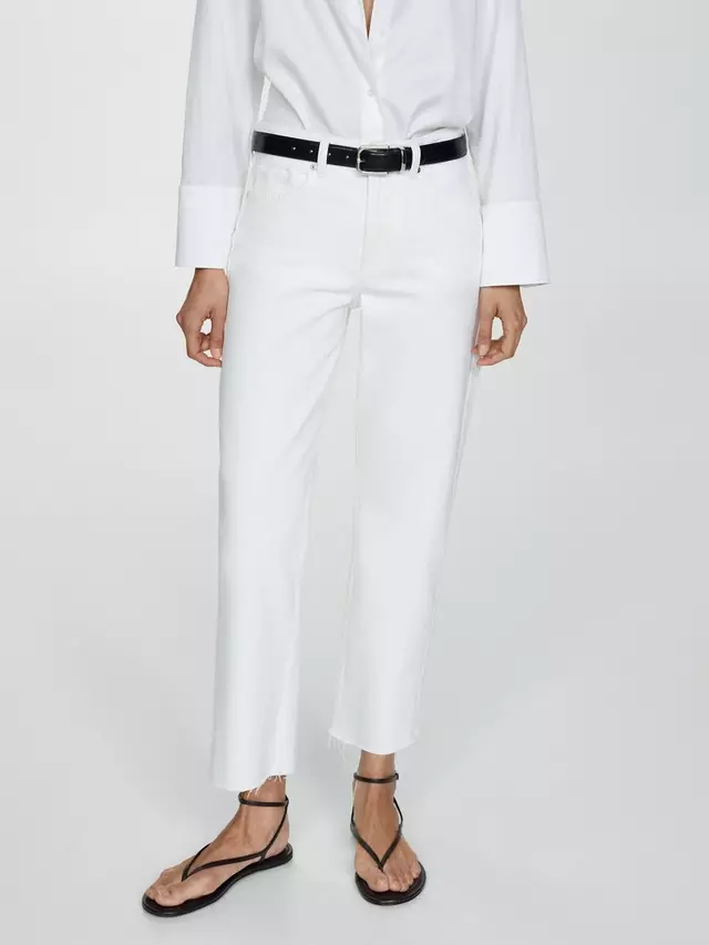 

Джинсы Mango Blanca Cropped, белый