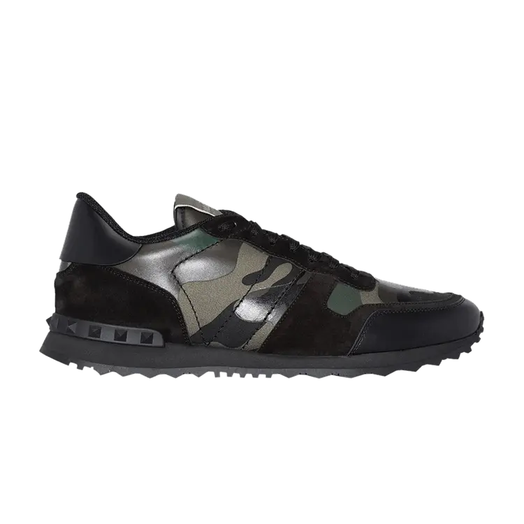 

Кроссовки Valentino Rockrunner Black Army Green Camo, зеленый