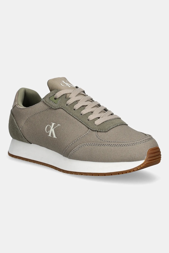 

Кроссовки Runner Sock Laceup Mg Canvas Calvin Klein Jeans, зеленый
