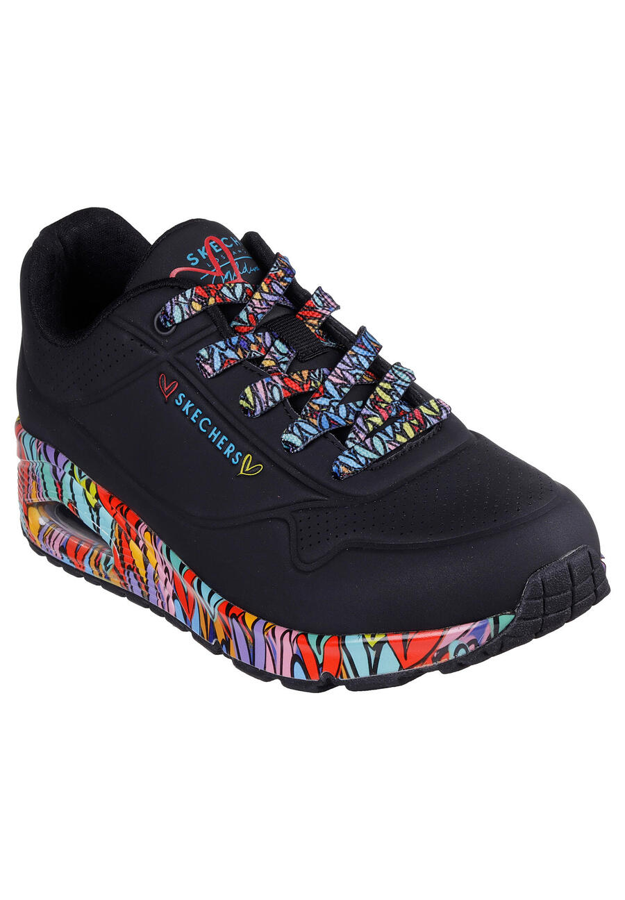 Женские кроссовки Skechers Sport Casual UNO RAVAGED LOVE 177918 BKMT