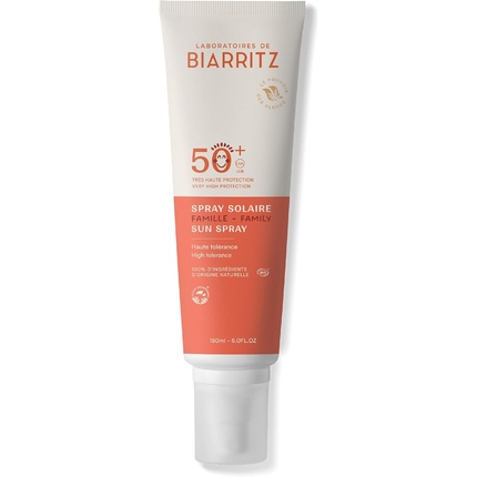 

Солнцезащитный спрей Laboratoires De Biarritz SPF 50+, сертифицированный органический. Laboratoire De Biarritz