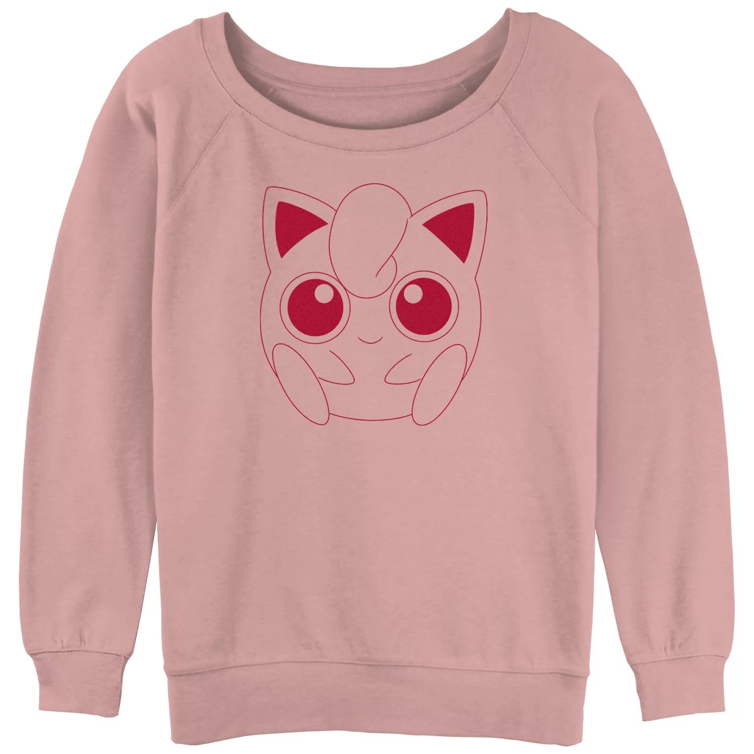 

Махровый свитшот с напуском и рисунком Pokémon Happy Jigglypuff Licensed Character, розовый