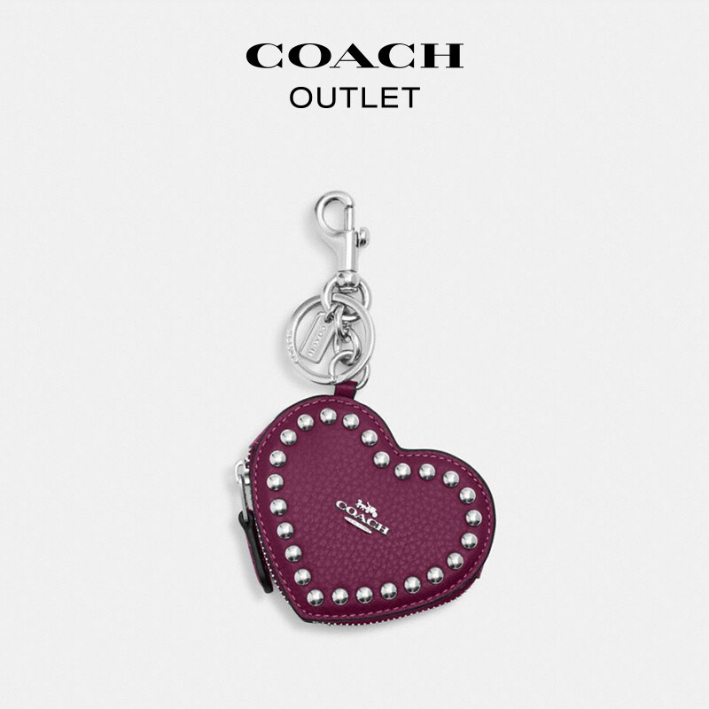 

Женская сумка COACH с заклепками HEART, ягодно-красный