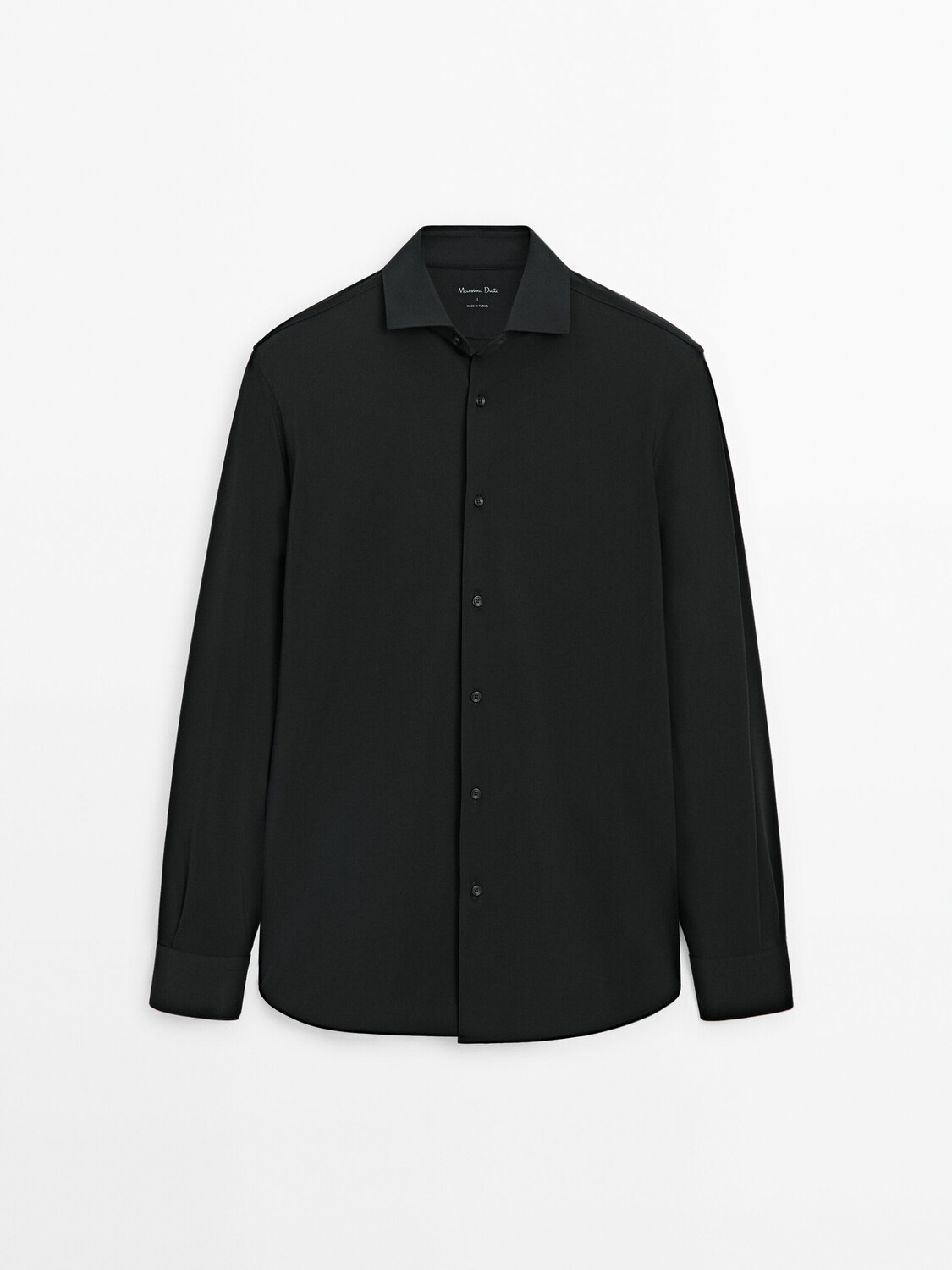 

Рубашка приталенного кроя Easy Iron Massimo Dutti, черный