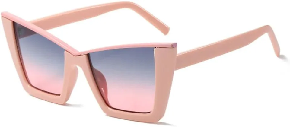 

Модные солнцезащитные очки «кошачий глаз» для женщин и мужчин, винтажные, роскошные, с защитой от УФ-излучения UV400, трендовые солнцезащитные очки LVTFCO, Pink