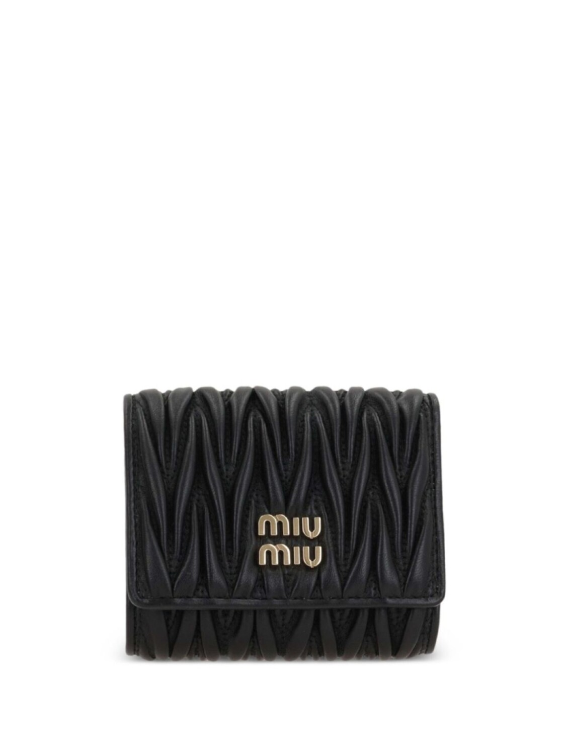 

Кошелек из матлассе с логотипом Miu Miu, черный