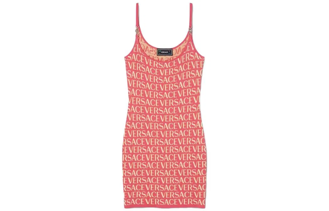 Платье-комбинация мини VERSACE розовое