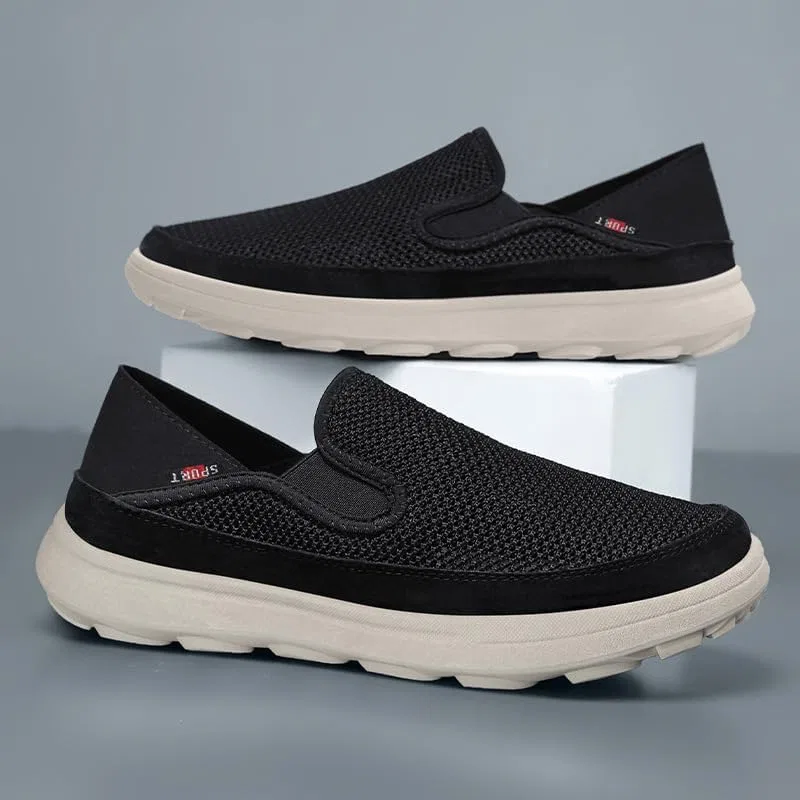 Кроссовки повседневные мужские Mesh Loafers & Slip-Ons, черный Clolinde — фото 2