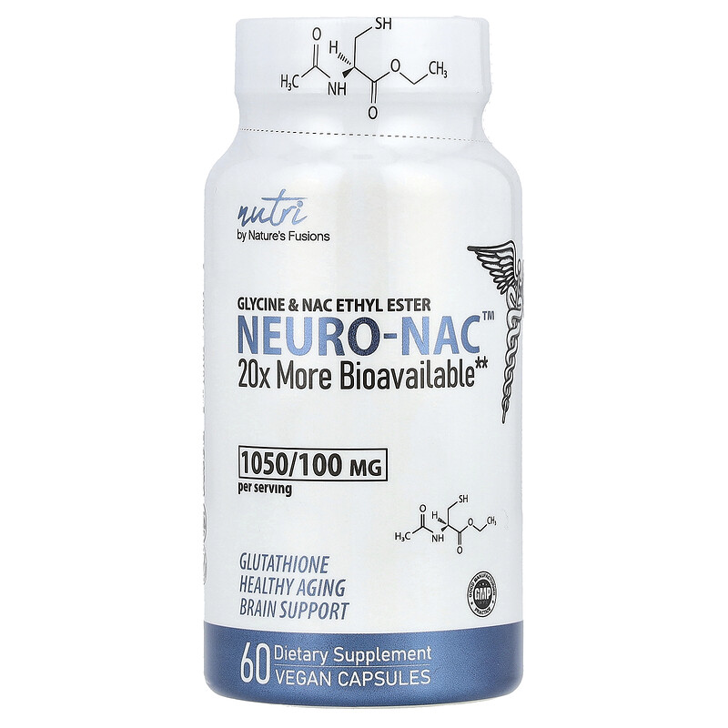 

Nutri, NEURO-NAC , этиловый эфир глицина и NAC, 60 веганских капсул