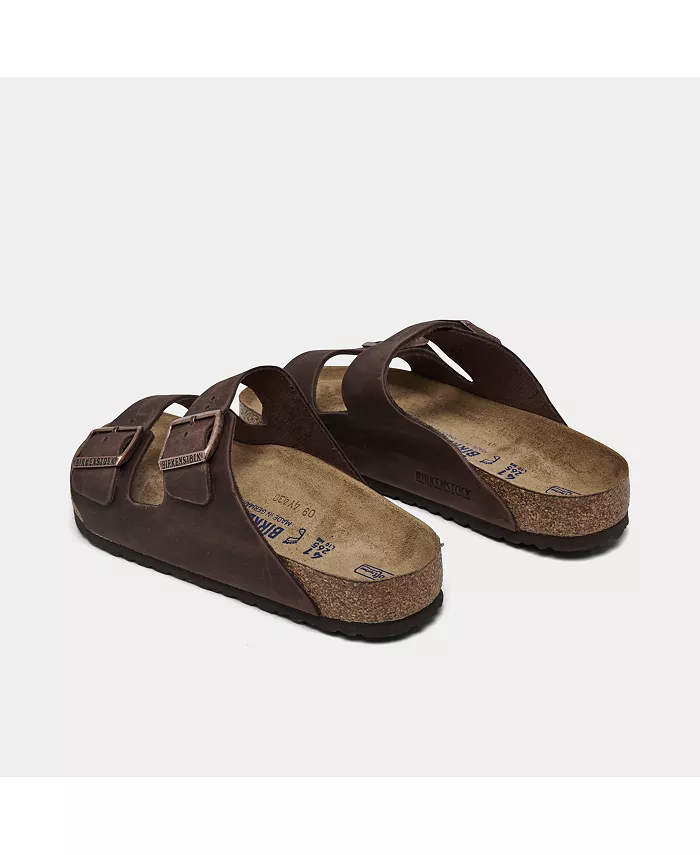 Мужские сандалии Arizona Essentials с двумя ремешками из промасленной кожи от Finish Line Birkenstock, коричневый — фото 4