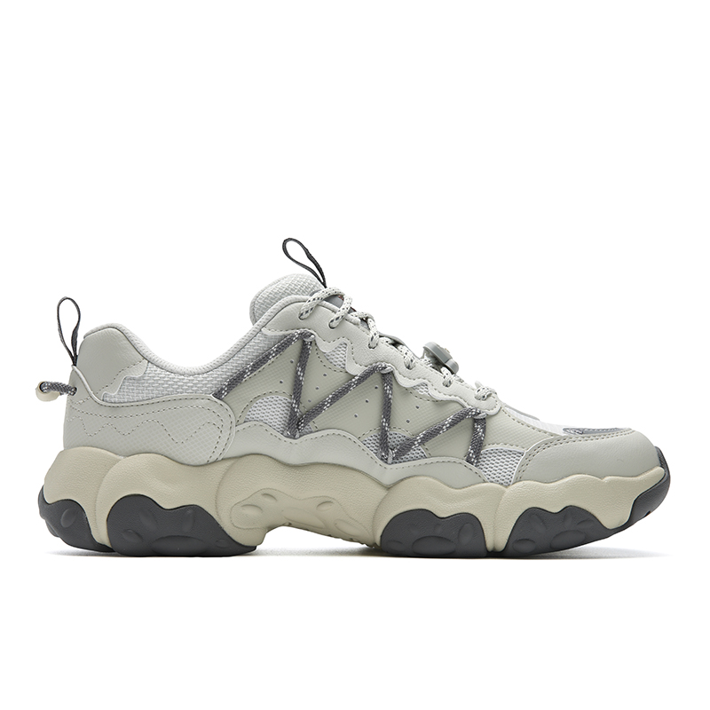 Кроссовки мужские FLUID 6 Cushioning Abrasion Resistant Coverage Lightweight Low top Chunky серые FILA, бежевыйзеленый/белый Agate серый — фото 3