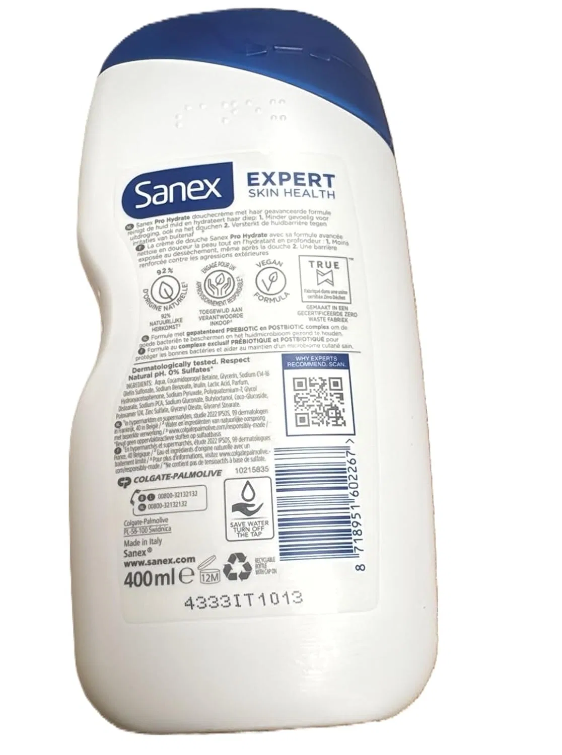 Гель для душа Sanex Expert Pro Hydrate для очень сухой кожи 400 мл, 6 штук Sanex — фото 2