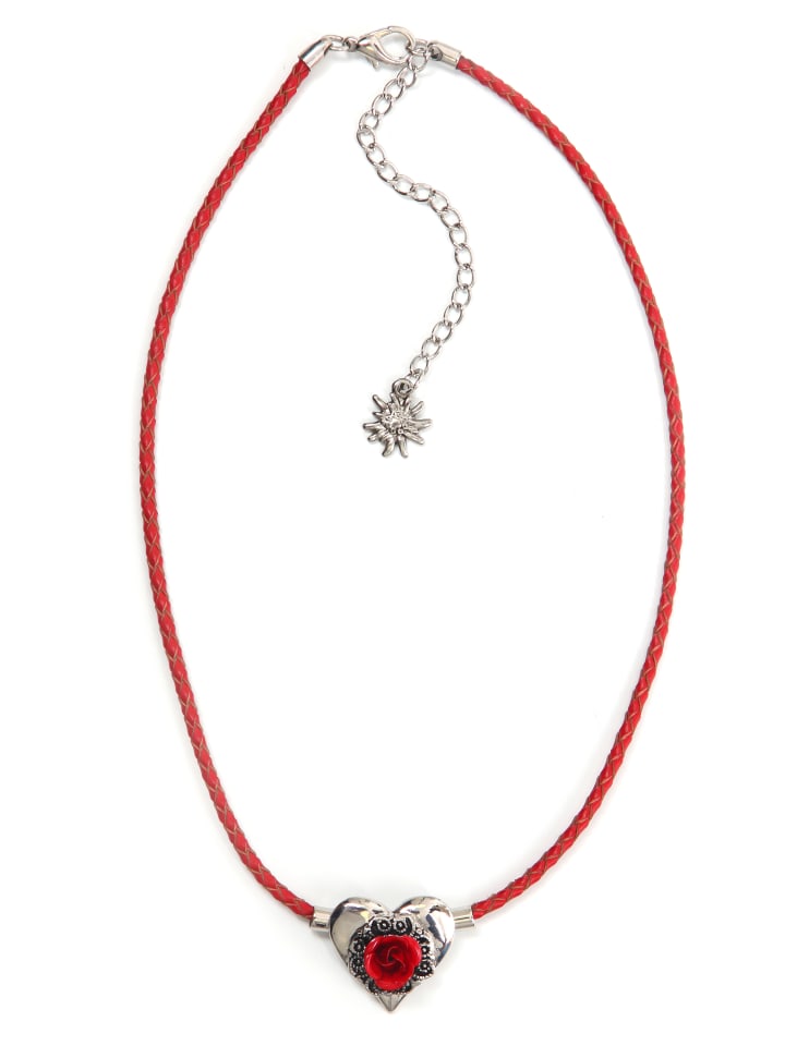 

Allgäu Rebell Колье в деревенском стиле «Майя» красного цвета