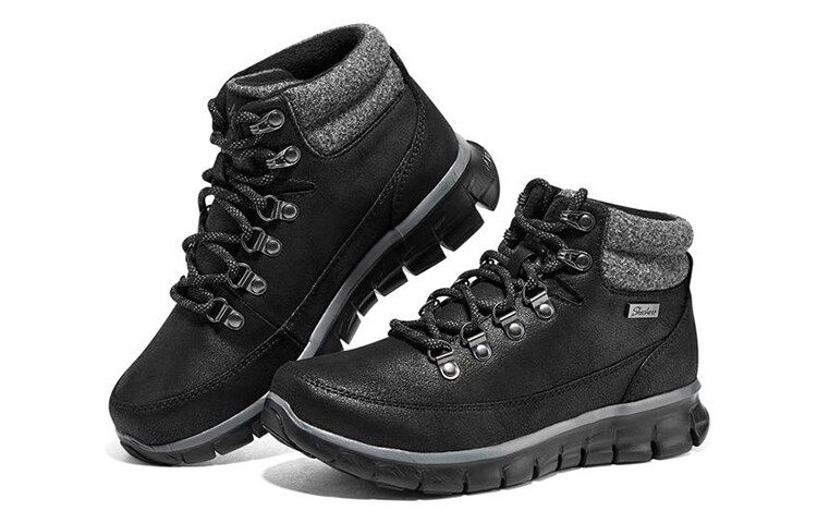 Женские ботинки Skechers зимние на шнуровке, черный — фото 3
